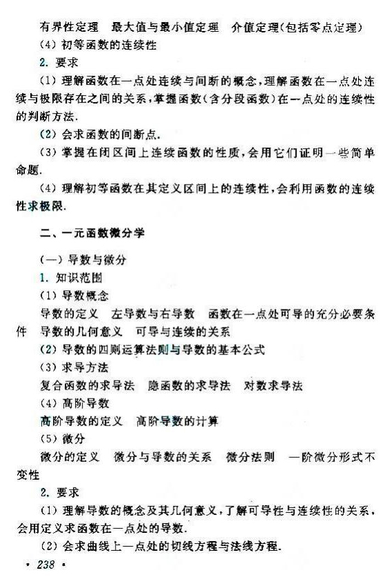 貴州成人高考專升本高等數(shù)學(xué)考試大綱