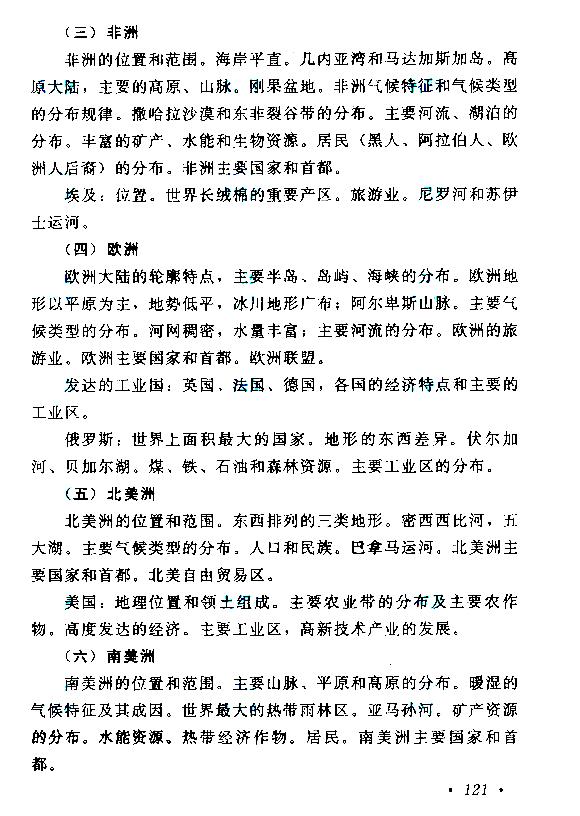 貴州成人高考高起本歷史地理考試大綱