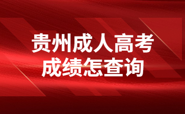 貴州成人高考成績怎么查詢