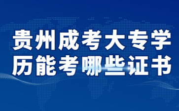 貴州成考大專學歷能考哪些證書